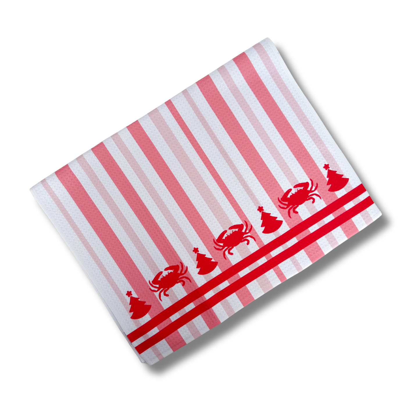 Red Christmas Crab Kitchen Dish Towel