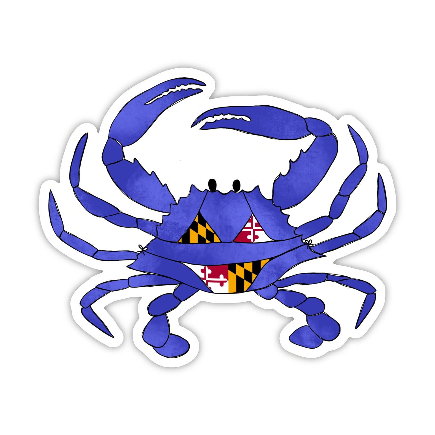 Maryland Flag Blue Crab Bikini Sticker