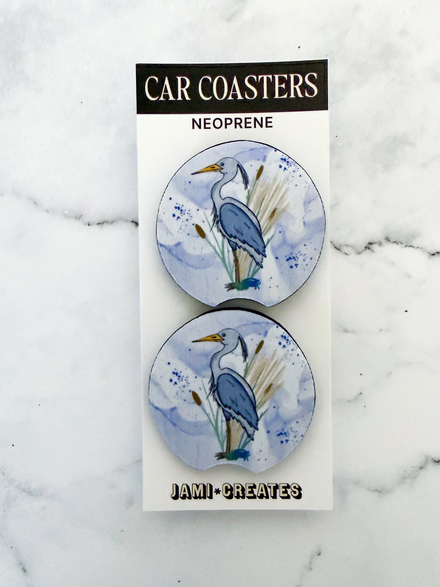 Blue Heron Maryland Car Coasters