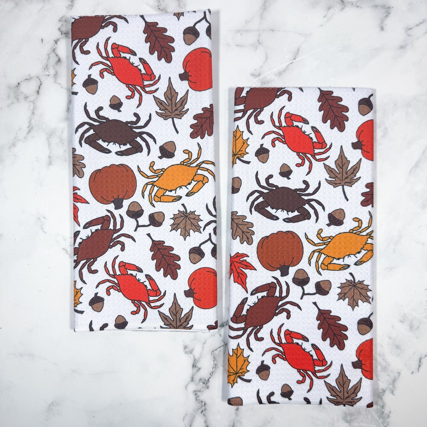Autumn Maryland Crabs Kitchen Towel