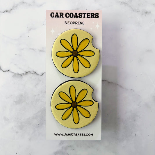 Black Eyed Susan Flower Car Coasters