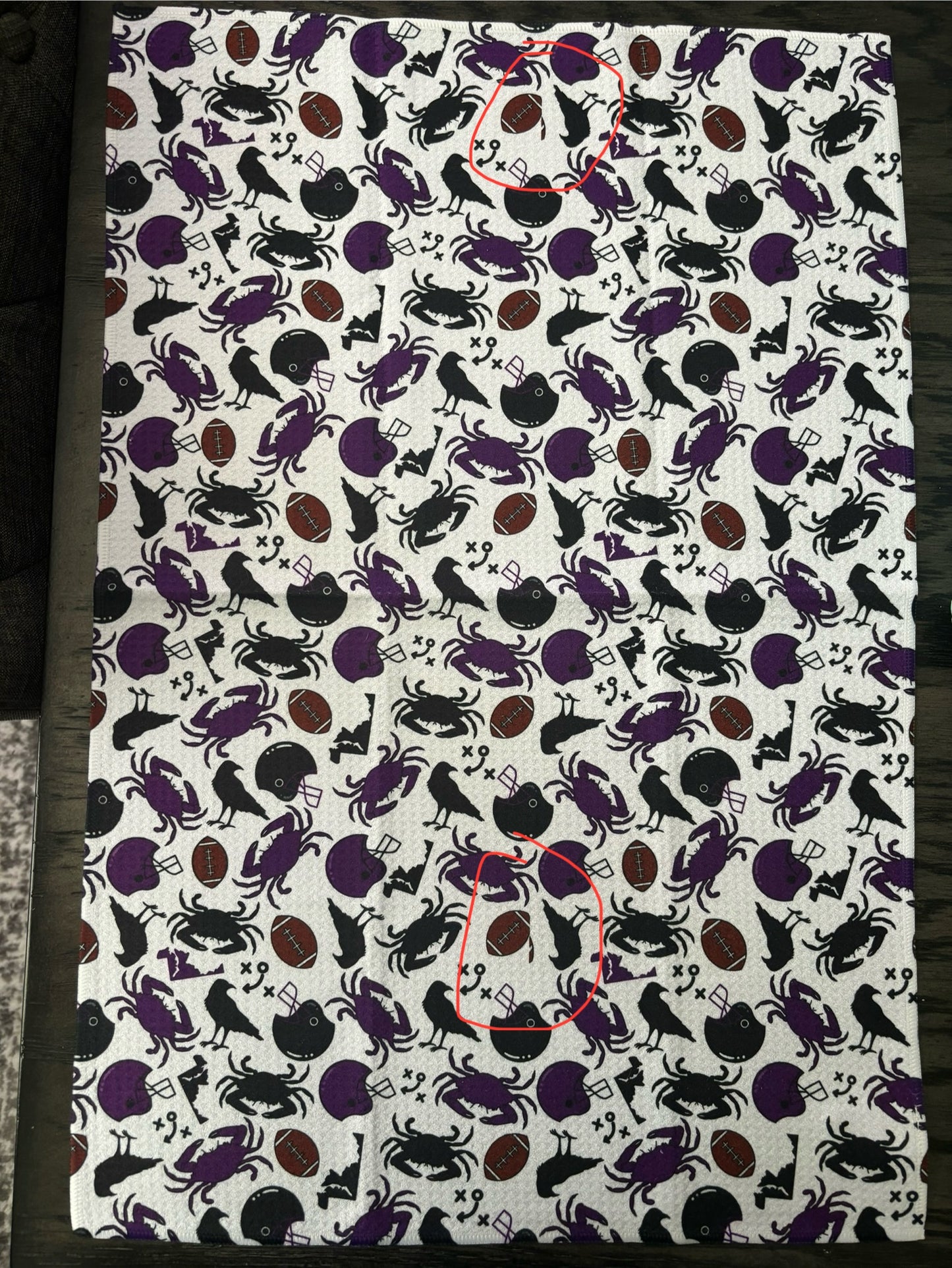 Baltimore Ravens Patterned Waffle Kitchen Dish Towel *MISPRINT*