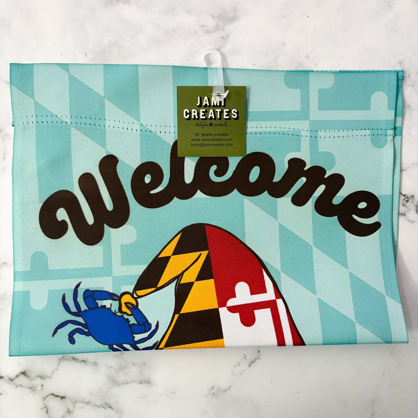 Maryland Garden Gnome Welcome Garden Flag