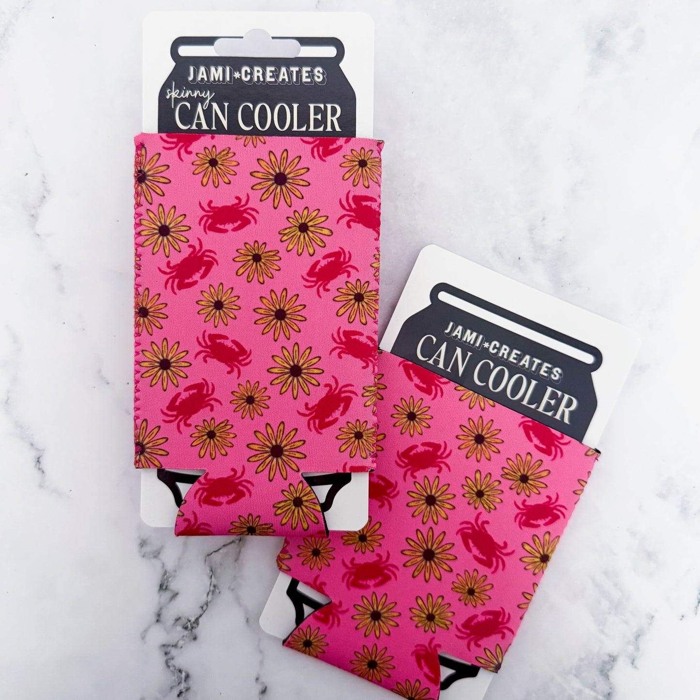 Pink Crab Can Cooler Koozie