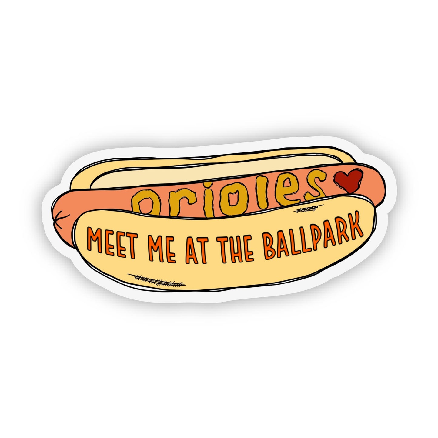 Maryland Orioles Hotdog Sticker