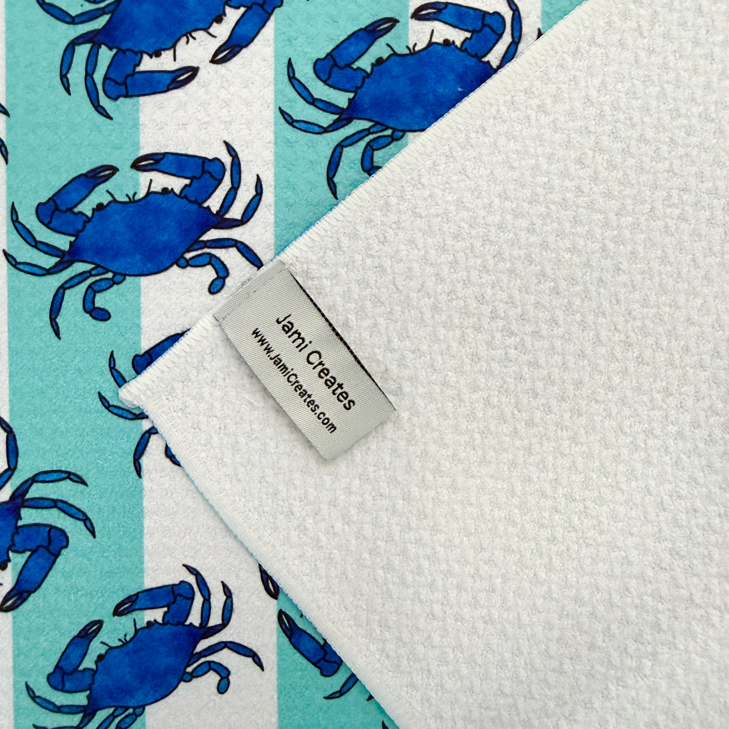Maryland Blue Crab Striped Kitchen Dish Towel