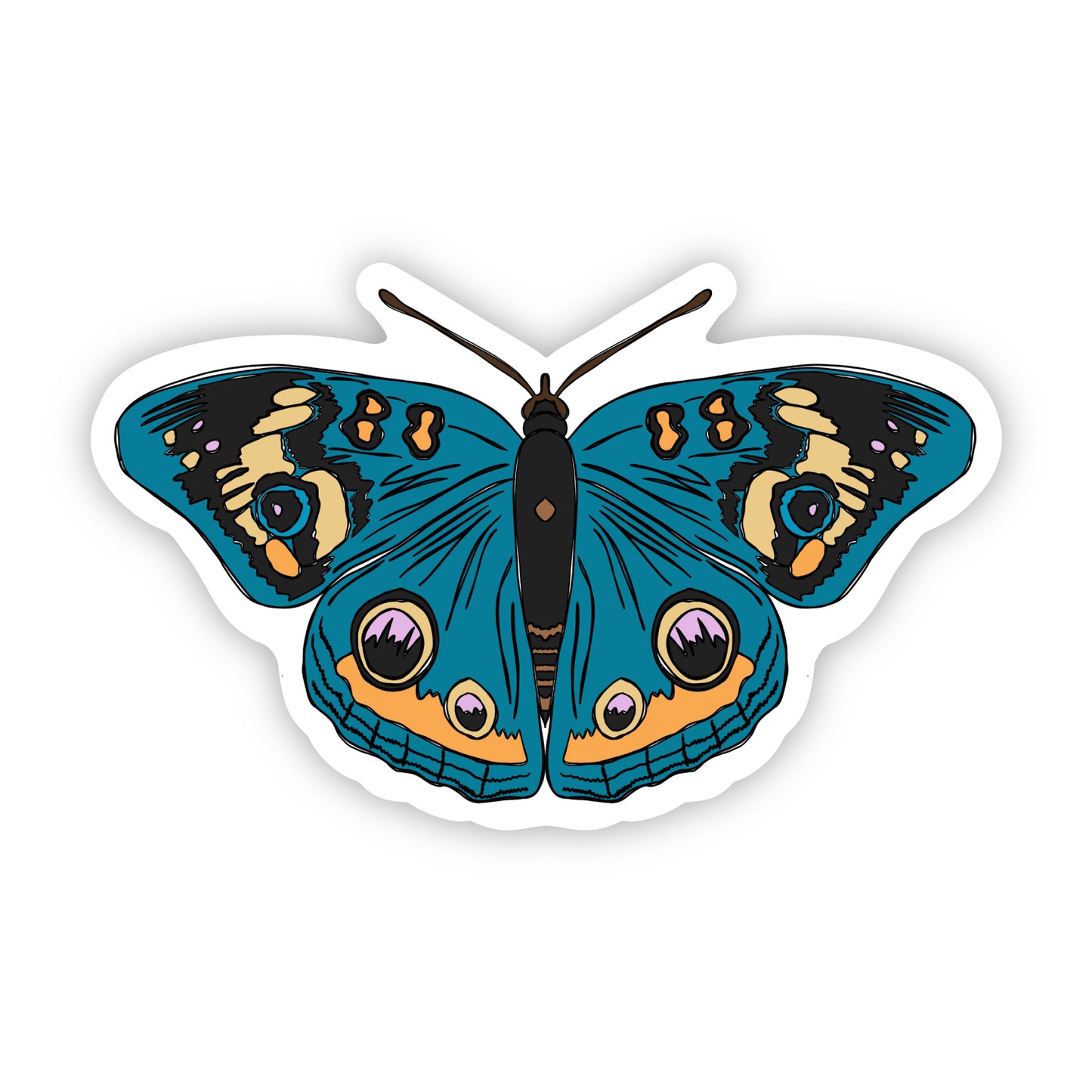 Turquoise Butterfly Sticker