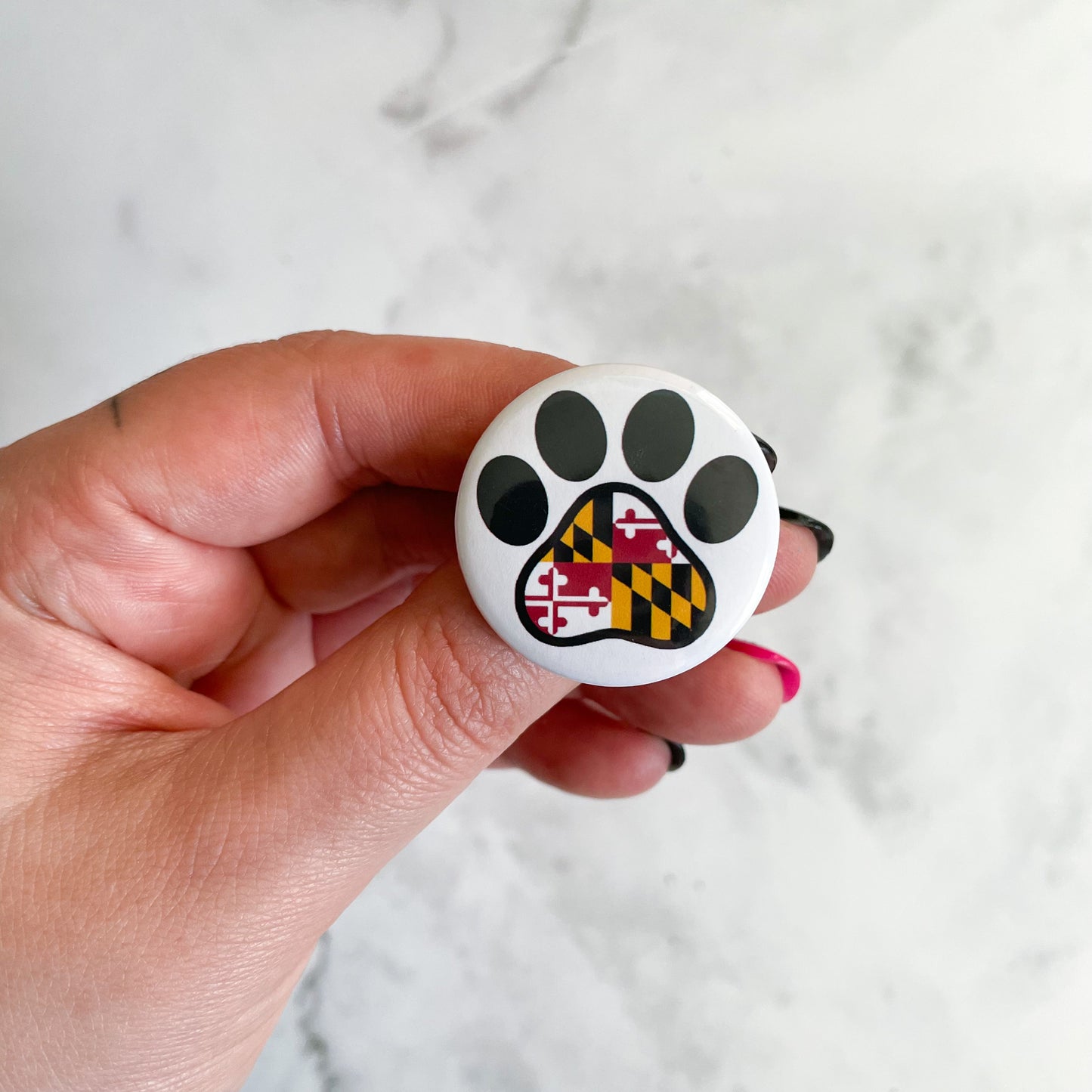 Maryland Dog Paw Button / Badge