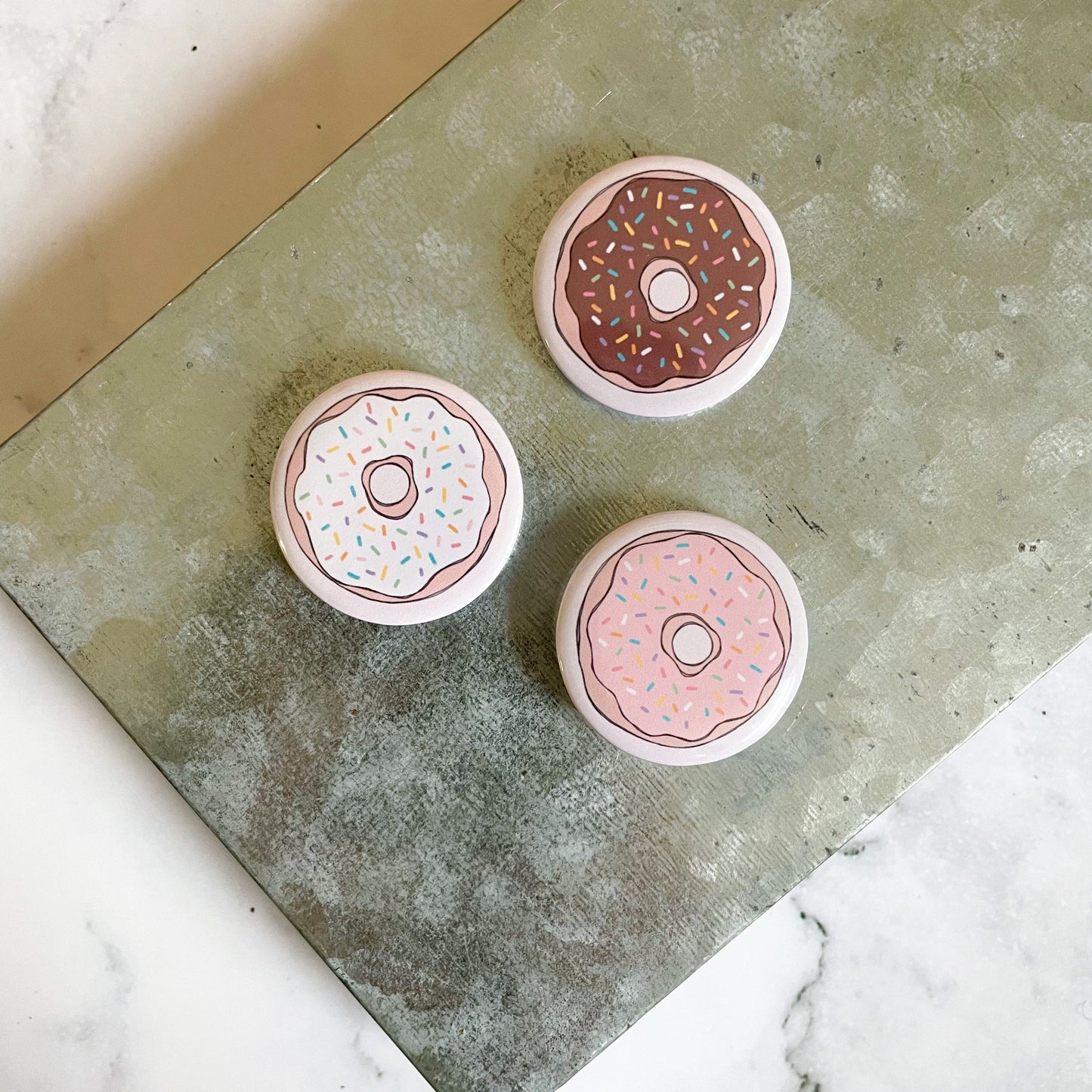 Strawberry Sprinkle Donut Button / Badge