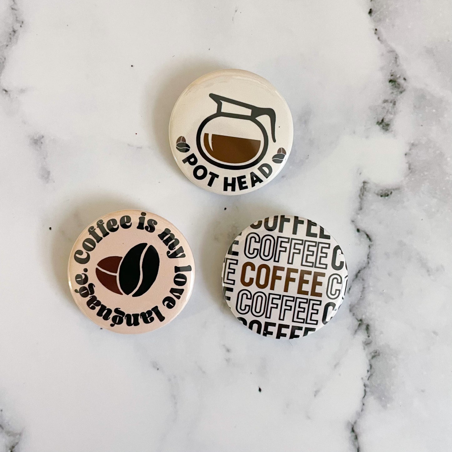 Pot Head Coffee Button / Badge