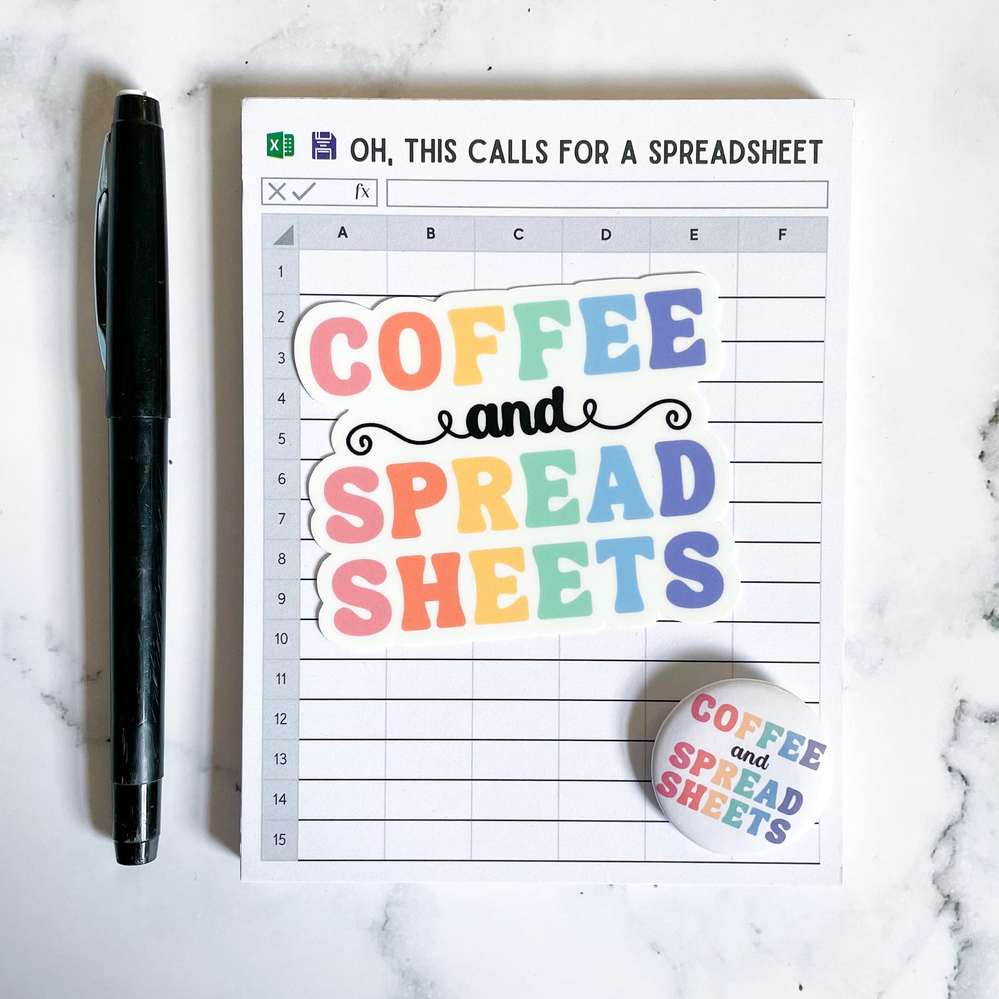 Coffee and Spreadsheets Excel Sticker