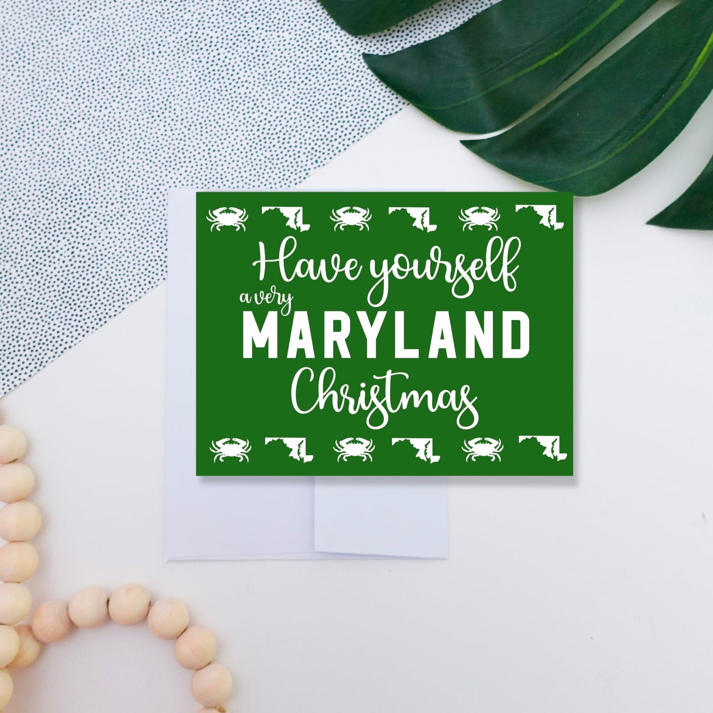 Green Maryland Christmas Holiday Card