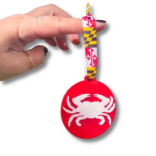 Maryland Crab Acrylic Holiday Ornament