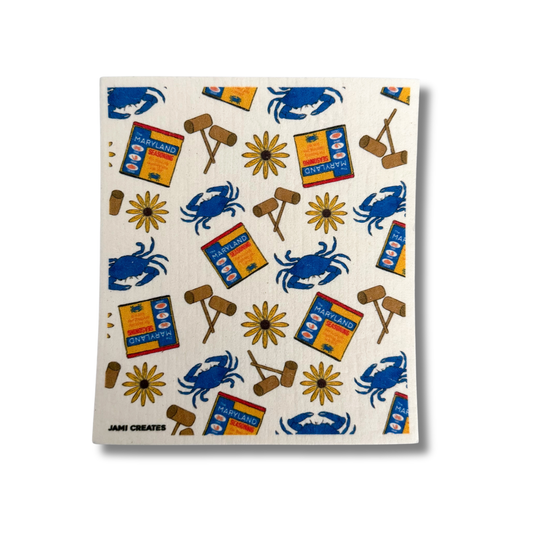 Maryland Seasoning Crab Feast Swedish Dish Cloth
