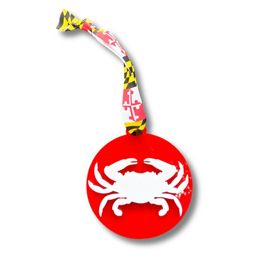 Maryland Crab Acrylic Holiday Ornament