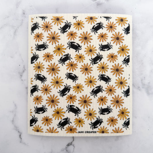 Maryland Black Eyed Susan Crab Swedish Dish Cloth