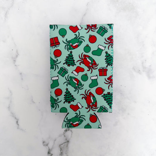 Christmas Crab Skinny Can Cooler