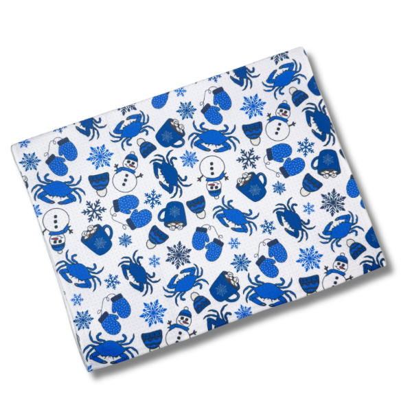 Winter Maryland Crabs Kitchen Towel