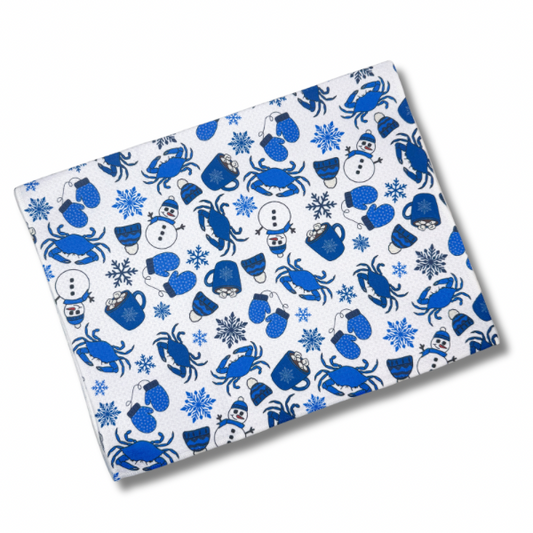 Winter Maryland Crabs Kitchen Towel