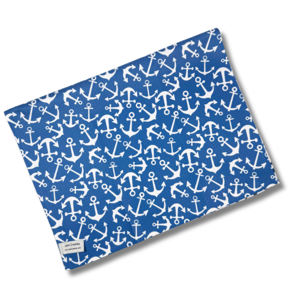 Navy Anchor Kitchen Towel