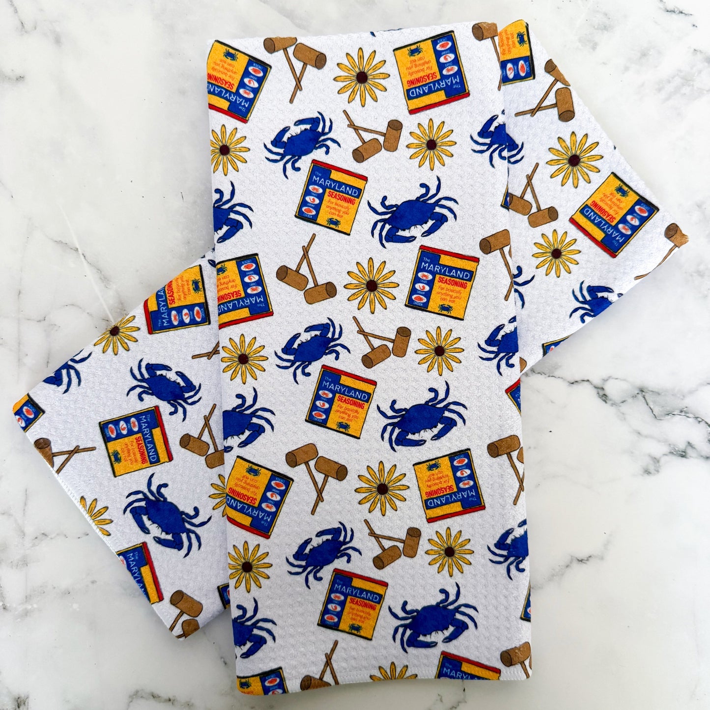 Maryland Seasoning Crab Feast Kitchen Dish Towel