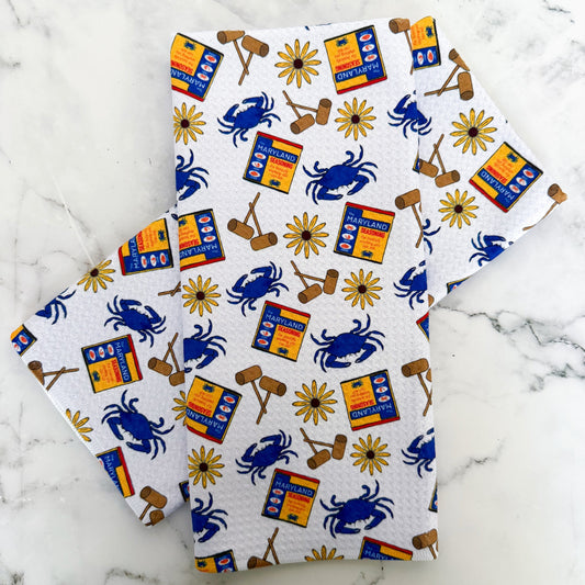 Maryland Seasoning Crab Feast Kitchen Dish Towel