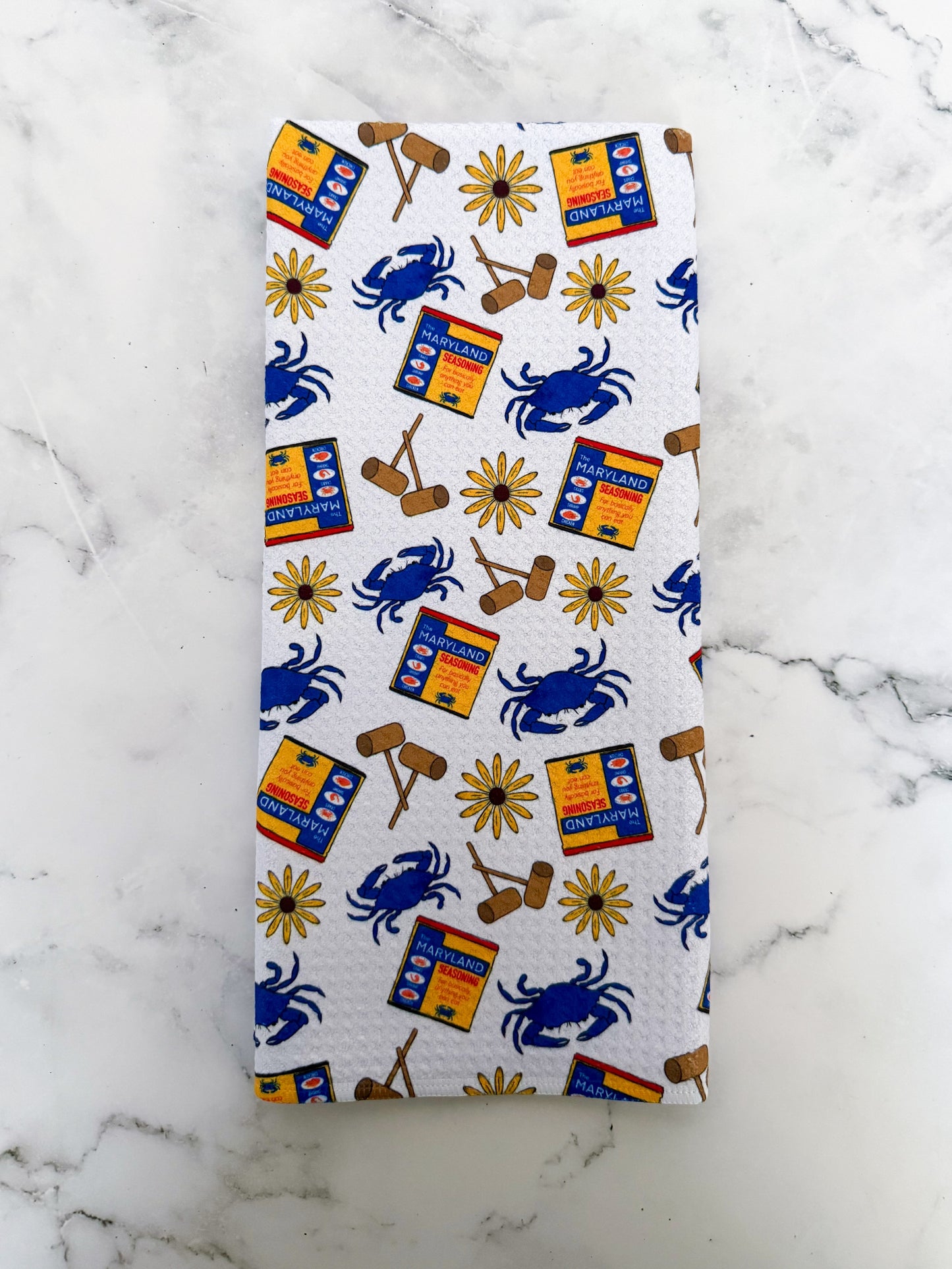 Maryland Seasoning Crab Feast Kitchen Dish Towel