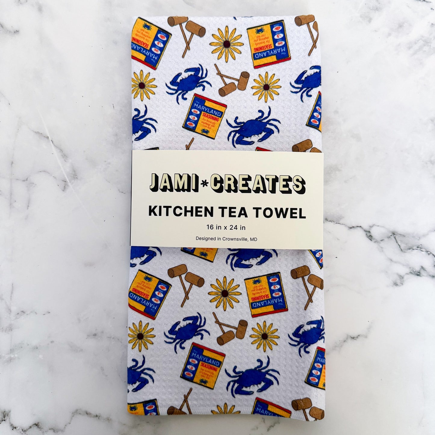 Maryland Seasoning Crab Feast Kitchen Dish Towel