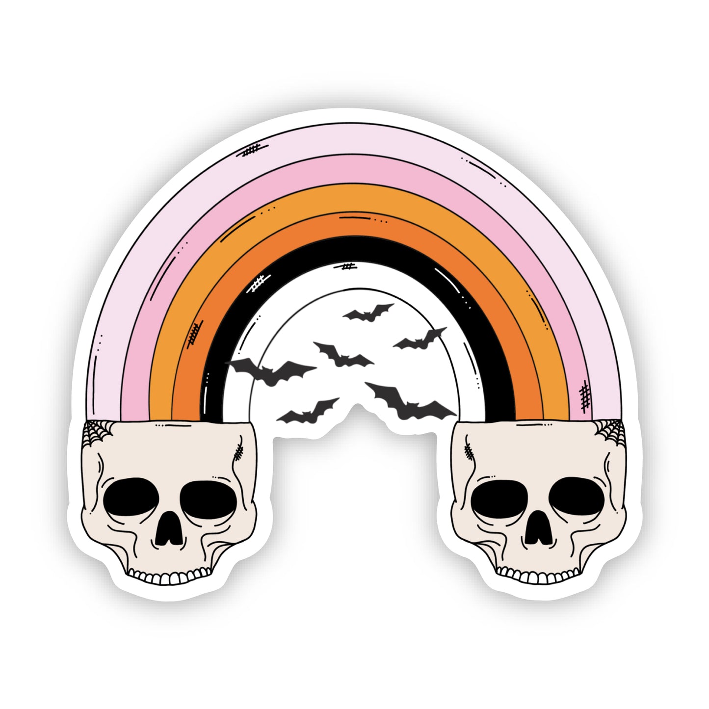 Halloween Skull Rainbow Sticker