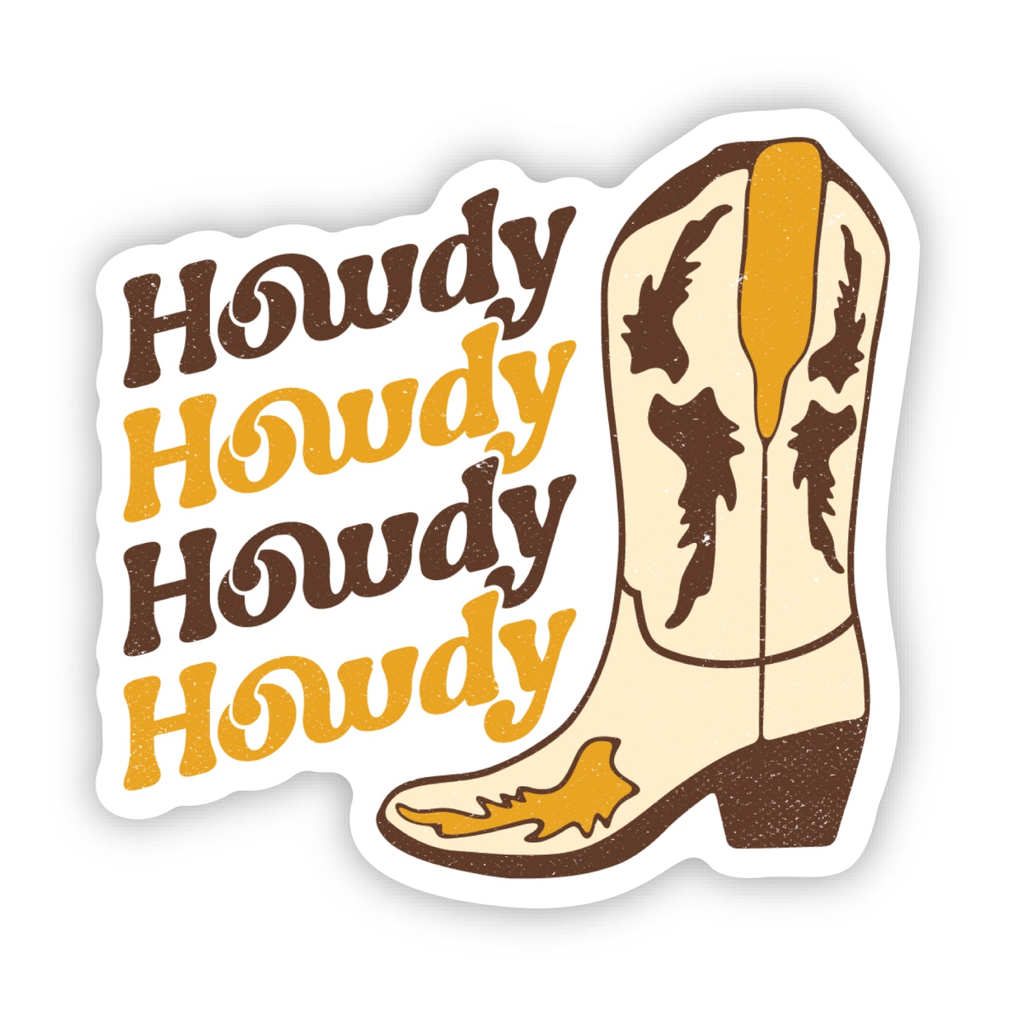 Howdy Cowboy Boot Sticker