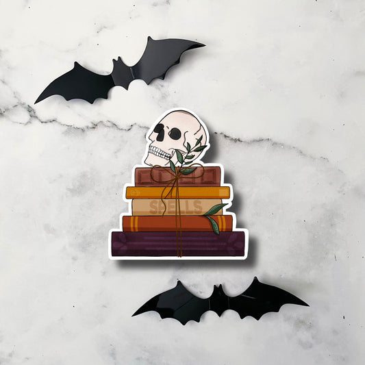 Skull Bookstack Sticker