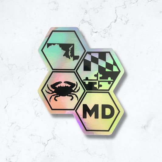 Maryland Honeycomb Holographic Sticker