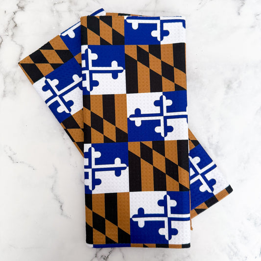 Ravens Flag Baltimore Maryland Kitchen Dish Tea Towel