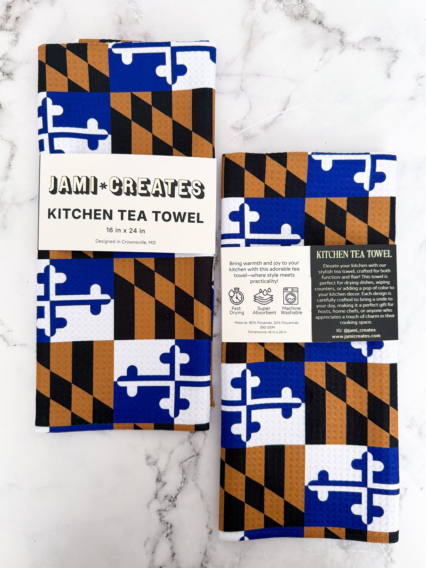 Ravens Flag Baltimore Maryland Kitchen Dish Tea Towel