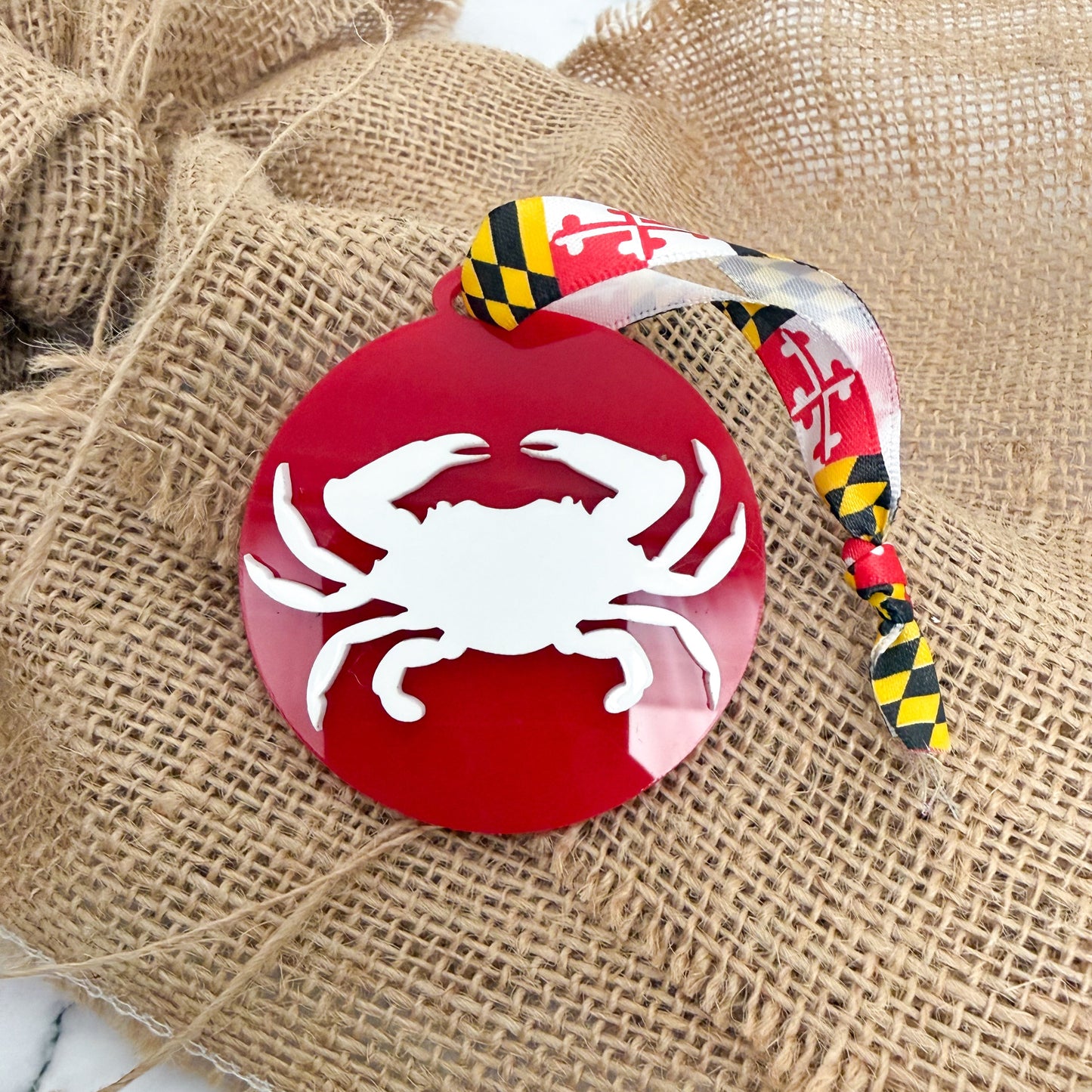Maryland Crab Acrylic Holiday Ornament