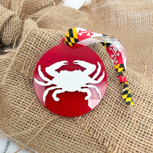 Maryland Crab Acrylic Holiday Ornament