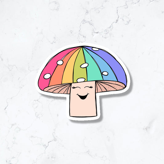 Rainbow Happy Mushroom Sticker