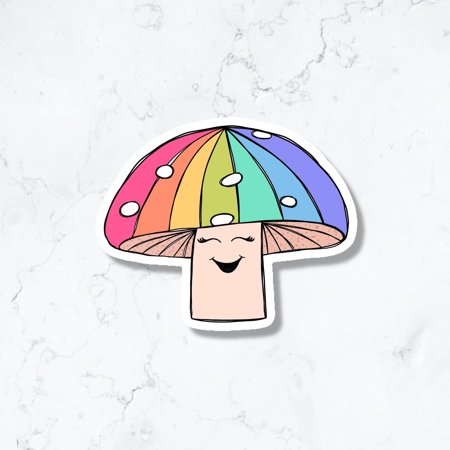 Rainbow Happy Mushroom Sticker