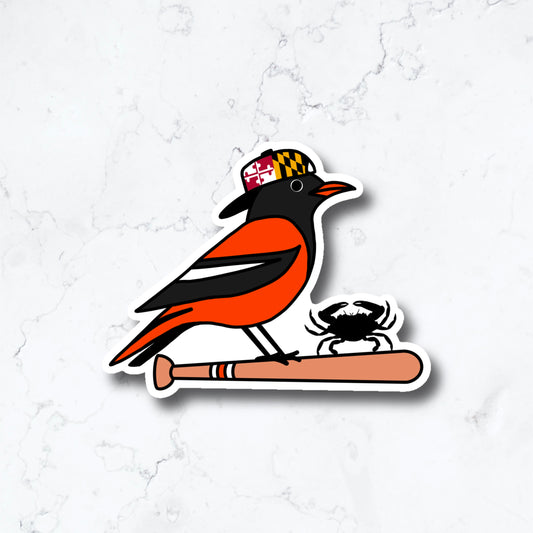 Baltimore Oriole Baseball Bat Sticker