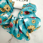Turquoise Maryland Crab Flower Scrunchie
