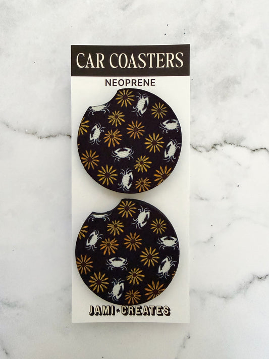 Maryland Black Eyed Susan & Crab Car Coasters
