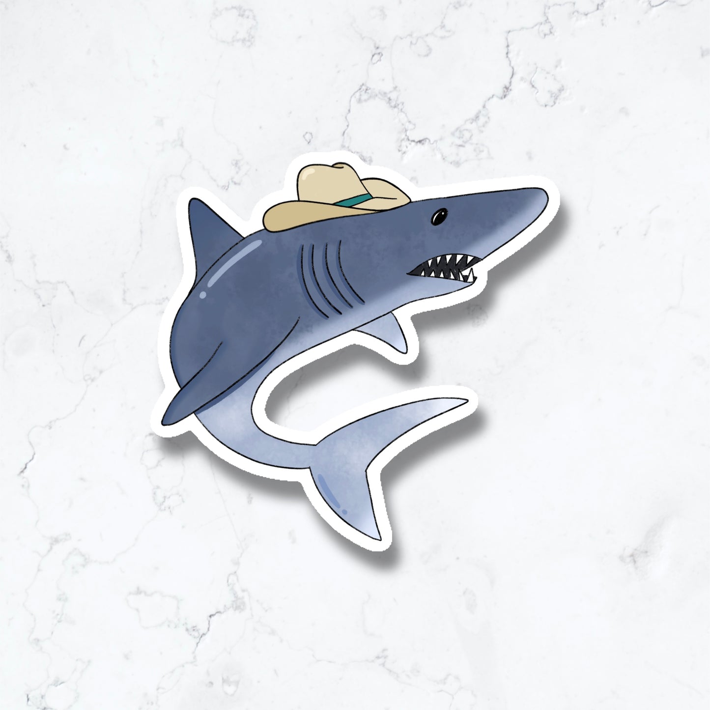 Cowboy Shark Sticker