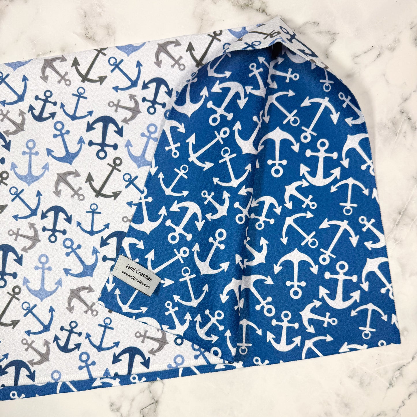 Navy Anchor Kitchen Towel