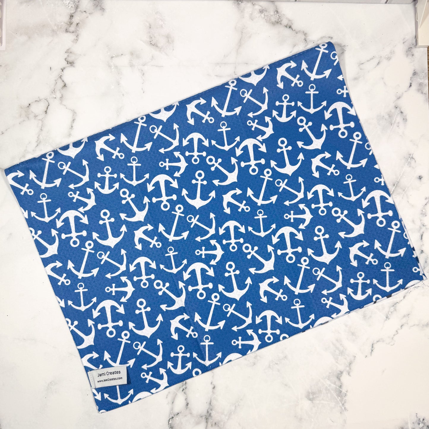 Navy Anchor Kitchen Towel