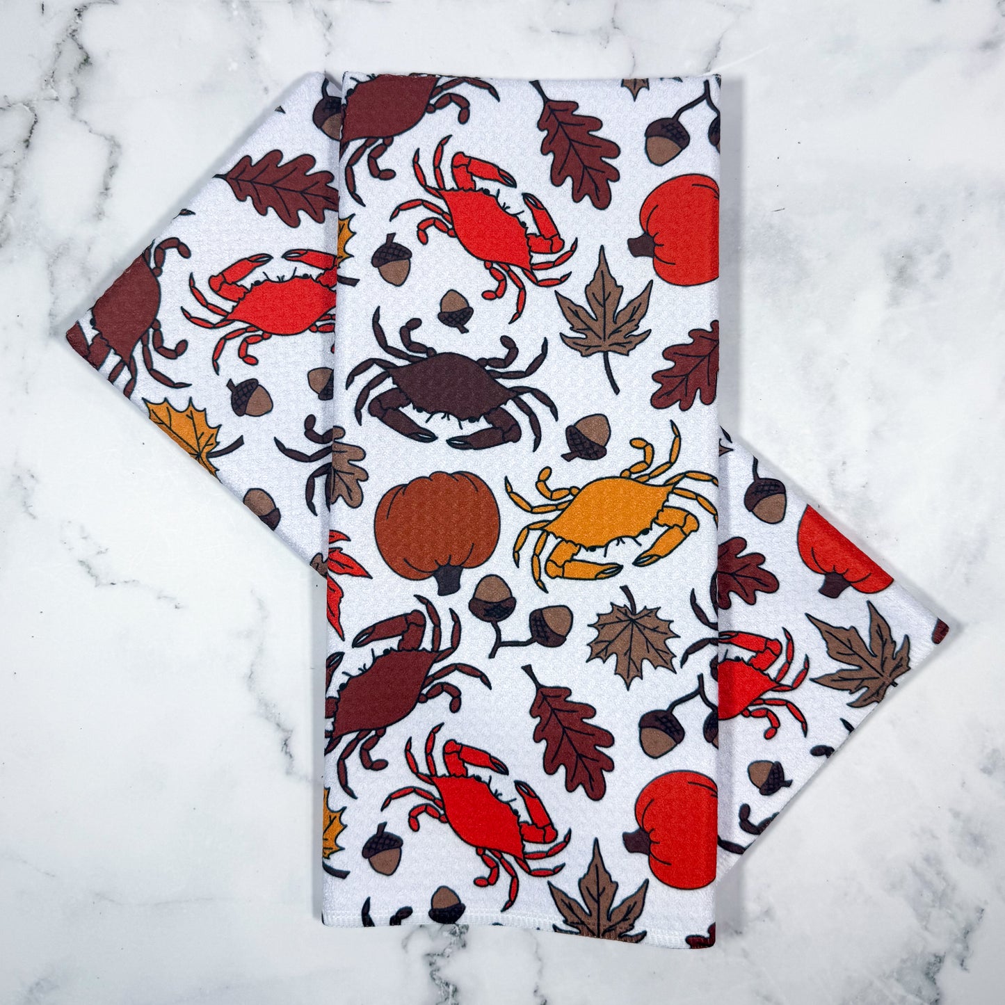 Autumn Maryland Crabs Kitchen Towel
