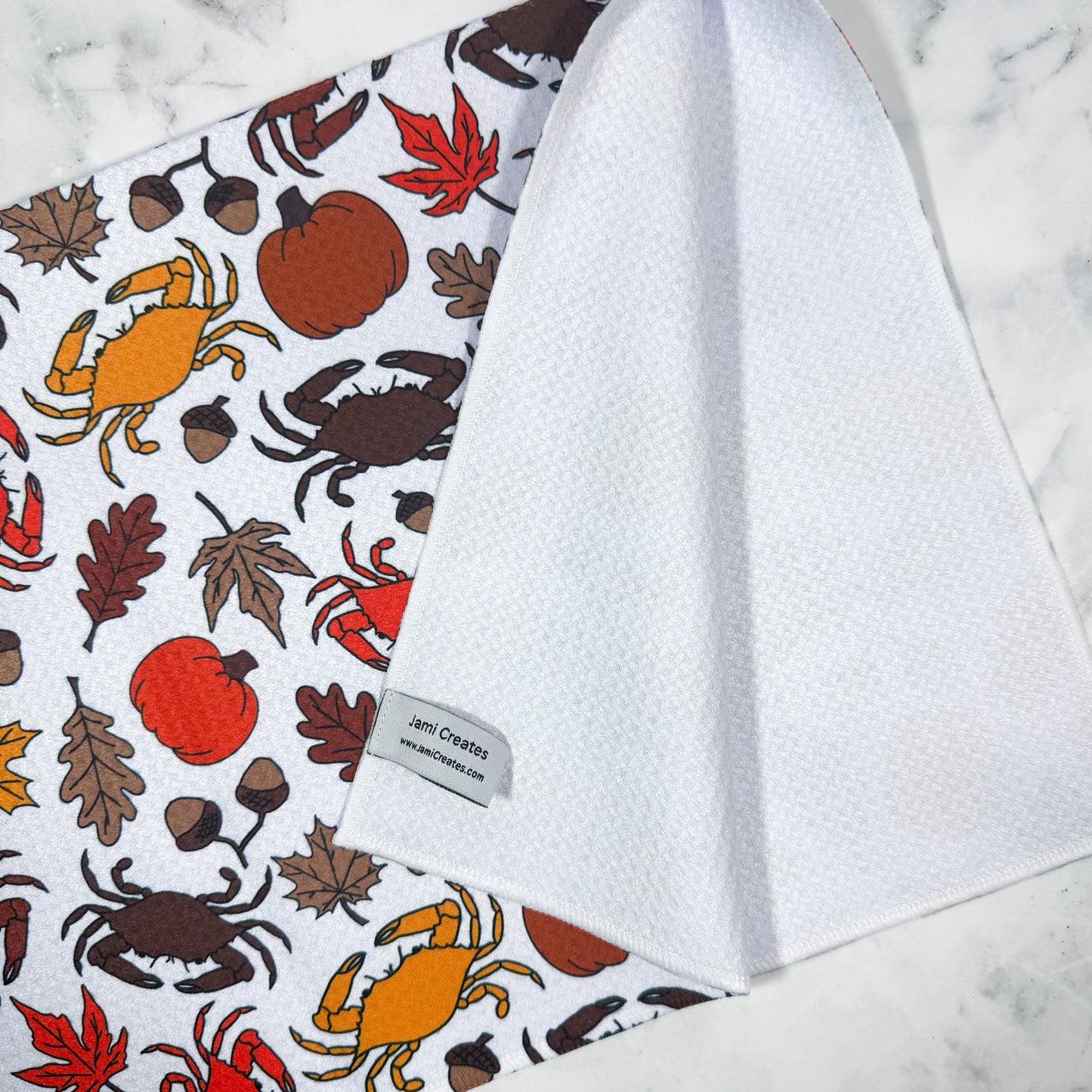 Autumn Maryland Crabs Kitchen Towel