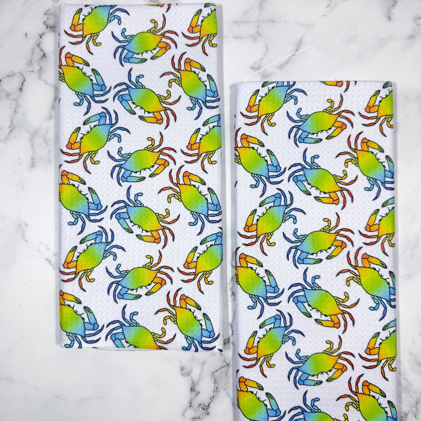 Rainbow Maryland Crabs Kitchen Towel