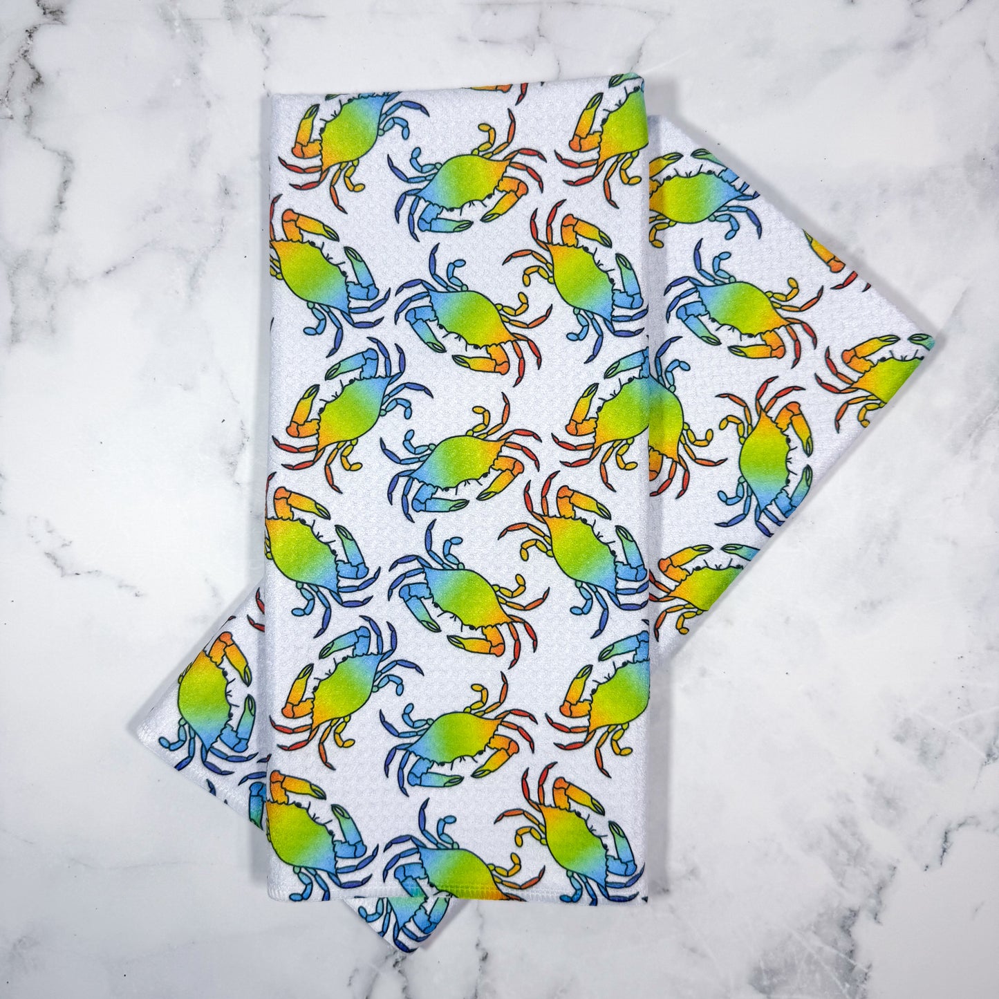 Rainbow Maryland Crabs Kitchen Towel