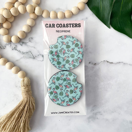 Flamingo Car Coasters