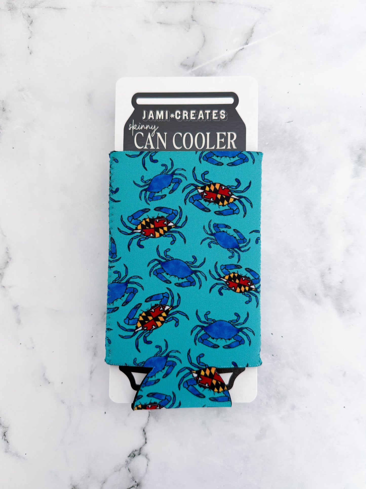 Maryland Blue Crab Skinny Can Cooler Koozie